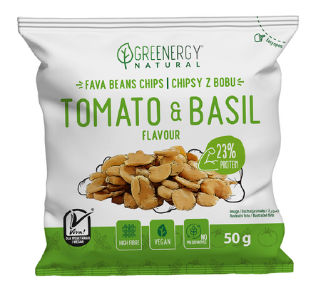 Bób Prażony o Smaku Pomidora i Bazylii (6 szt x 50 g)