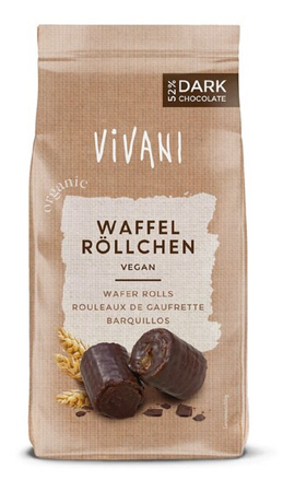 Rurki Waflowe w Czekoladzie Gorzkiej BIO (2 szt x 125 g)