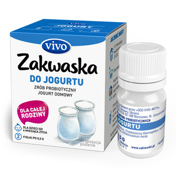 Żywe Kultury Bakterii Do Jogurtu "Zakwaska" Bezglutenowe (2 Fiolki) (2 szt x 1 g)