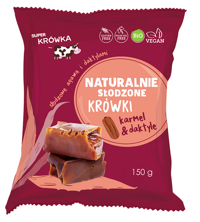 Krówki Słodzone Agawą I Daktylami Bezmleczne Bezglutenowe Bio (2 szt x 150 g)