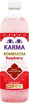 Kombucha o Smaku Malinowym Niska Zawartość Cukrów Fair For Life Demeter BIO (2 szt x 500 ml)