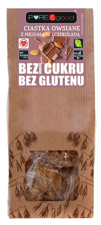 Ciastka Owsiane z Migdałami i Czekoladą Bez Dodatku Cukrów Bezglutenowe (3 szt x 150 g)