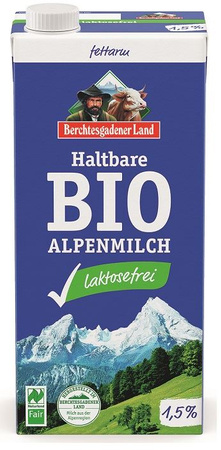 Mleko Alpejskie Uht o Obniżonej Zawartości Laktozy (Min. 1,5 % Tłuszczu) BIO (2 szt x 1 l)