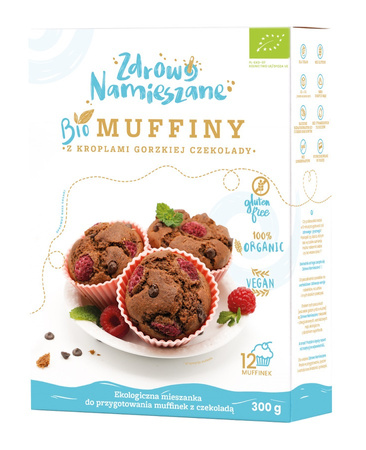 Mieszanka Na Muffinki z Kroplami gorzkiej Czekolady Bezglutenowa BIO 300 g