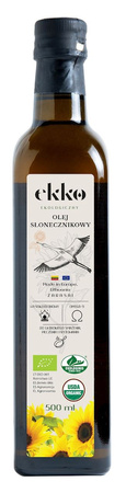 Olej Słonecznikowy Do Gotowania i Smażenia Tłoczony Na Zimno BIO 500 ml