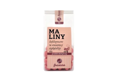 MALINY LIOFILIZOWANE W OWOCOWEJ CZEKOLADZIE BIO (100 g)
