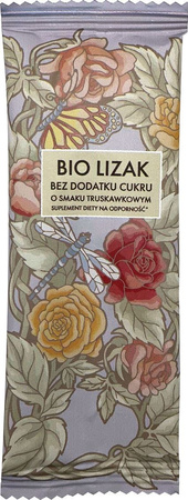 Lizak o Smaku Truskawkowym Bez Dodatku Cukru BIO 6 g