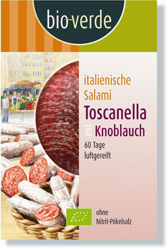 Salami Toscanella z Czosnkiem Plastry BIO 80 g - Bio