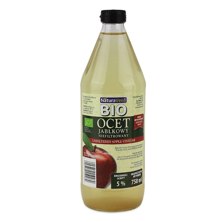 Ocet Jabłkowy 5 % Niefiltrowany BIO (4 szt x 750 ml)