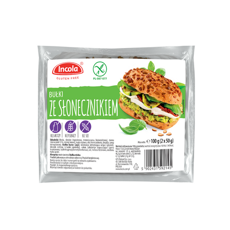 Bułki Ze Słonecznikiem Bezglutenowe (2 Szt.) (3 szt x 100 g)