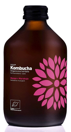 Kombucha z Mango i Marakują Bezglutenowa BIO (4 szt x 330 ml)