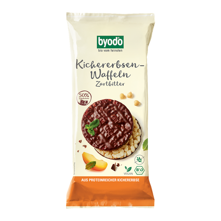 Wafle z Ciecierzycy Oblane Czekoladą Gorzką Bezglutenowe BIO (3 szt x 65 g)
