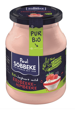 Jogurt Kremowy Truskawka - Malina (3,8% Tłuszczu w mleku) BIO 500 g (Słoik)