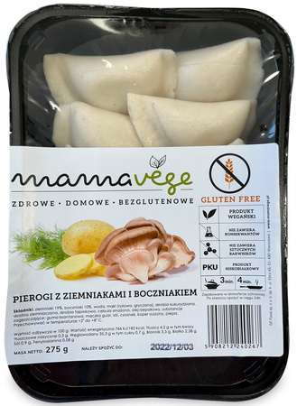 Pierogi z Ziemniakami i Boczniakiem Bezglutenowe 275 g