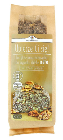 Mieszanka Do Wypieku Chleba z orzechami Włoskimi Bez Dodatku Cukrów Bezglutenowa (Keto) 500 g