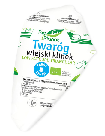 Twaróg Wiejski Klinek Chudy BIO (Około 0,25 kg)