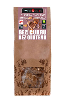 Ciastka Owsiane z Migdałami i Czekoladą Bez Dodatku Cukrów Bezglutenowe (3 szt x 150 g)