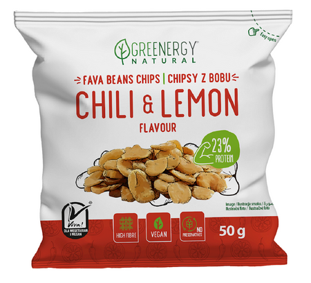 Bób Prażony o Smaku Chili i Cytryny (4 szt x 50 g)