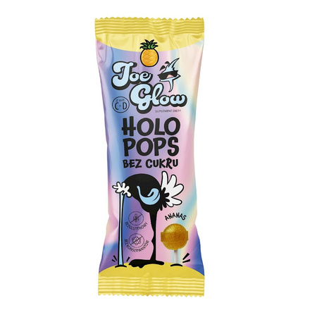 Lizak Kulka Holo Pops o Smaku Ananasowym z Witaminą D i C Bez Cukru Bezglutenowy (14 szt x 8 g)