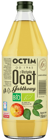 Ocet Jabłkowy 6 %  Niefiltrowany Bio 750 ml (2 szt x 0,75 ml)