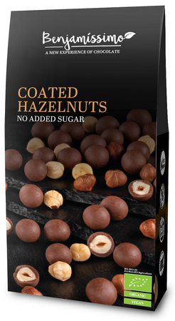 Orzechy Laskowe w Czekoladzie Pralinowej Bez Dodatku Cukrów Bezglutenowe BIO (2 szt x 60 g)