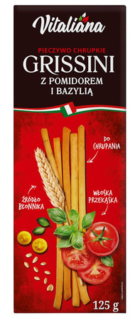 Paluszki Grissini z Pomidorami i Bazylią (6 szt x 125 g)