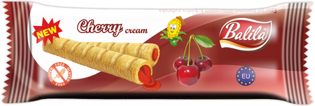 Rurki Kukurydziane z Kremem o Smaku Wiśniowym Bezglutenowe (24 szt x 18 g)