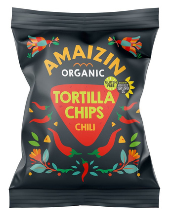 Chipsy Tortilla Kukurydziane Chili Bezglutenowe BIO (4 szt x 75 g)