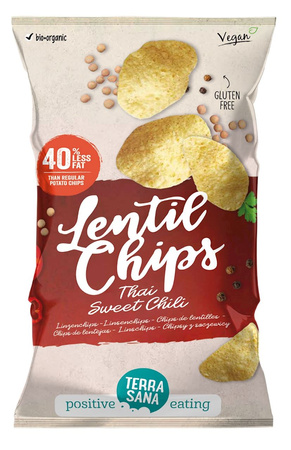 Chipsy z Soczewicy o Smaku Tajskiego Słodkiego Chili Bezglutenowe BIO 75 g