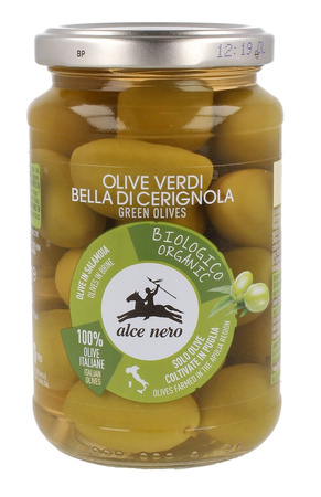 Oliwki Zielone Bella Di Cerignola z Pestką w Zalewie BIO 350 g (180 g)