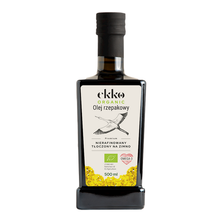 Olej Rzepakowy Tłoczony Na Zimno Omega-3 BIO (2 szt x 500 ml)