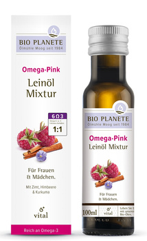 Omega Pink - Mieszanka z Olejem Lnianym (Malina, Cynamon, Kurkuma) BIO 100 ml