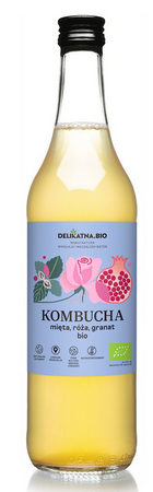 Kombucha z Miętą, Różą i granatem BIO 500 ml