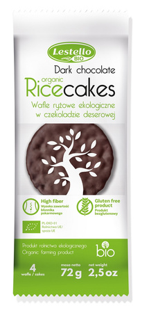 Wafle Ryżowe Oblane Czekoladą Deserową Bezglutenowe BIO (3 szt x 72 g)