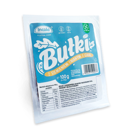 Bułki z Siemieniem Lnianym i Chia Bezglutenowe (2 x 50 g) (2 szt x 100 g)