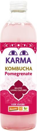 Kombucha z Granatem Niska Zawartość Cukrów Fair For Life Demeter BIO (2 szt x 500 ml)