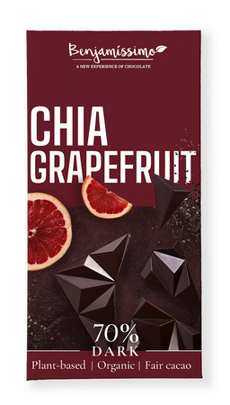 Czekolada Gorzka Chia - Grejpfrut Bezglutenowa BIO (2 szt x 60 g)