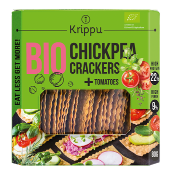 Krakersy Proteinowe z Ciecierzycy z Pomidorem BIO (4 szt x 80 g)