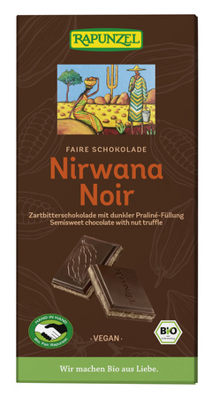 Czekolada Gorzka z Nadzieniem Pralinowym Nirwana BIO (2 szt x 100 g)