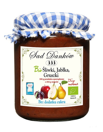 Śliwka - Jabłko - gruszka Bez Dodatku Cukru BIO 270 g