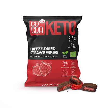 Truskawki W Czekoladzie Ciemnej Bez Dodatku Cukru Keto BIO 40 g