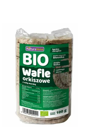 Wafle orkiszowe Pełnoziarniste z Solą Morską BIO 100 g