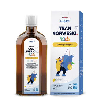 Tran Norweski Omega-3 (500 Mg) Dla Dzieci Od 3 Roku o Smaku Cytrynowym 250 ml