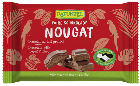 Czekolada mleczna z Nadzieniem Nugatowym Fair Trade BIO 100 g