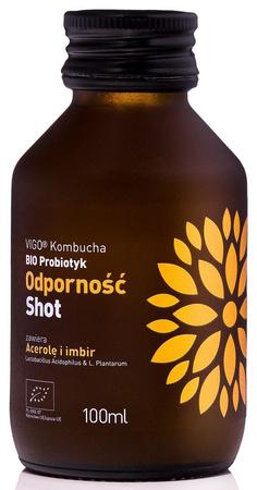 Shot Kombucha Probiotyk Odporność Bezglutenowy Bio 100 ml (4 szt x 0,1 ml)