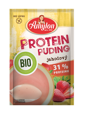 Budyń Proteinowy Truskawkowy Bez Dodatku Cukrów Bezglutenowy Bio (4 szt x 45 g)