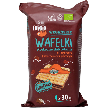 Wafelki z Kremem Kakaowo - Orzechowym Słodzone Daktylami BIO (4 Szt.) (2 szt x 120 g)