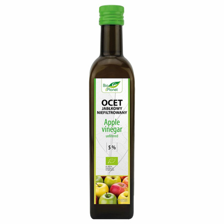 Ocet Jabłkowy 5 % Niefiltrowany BIO (3 szt x 500 ml)