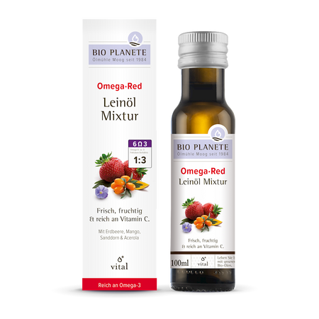 Omega Red - Mieszanka z Olejem Lnianym (Rokitnik, Mango, Acerola, Truskawka) BIO 100 ml