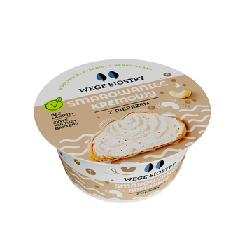 Wegańska Alternatywa Serka Twarogowego z Orzechów Nerkowca z Pieprzem Bezglutenowa (2 szt x 130 g)